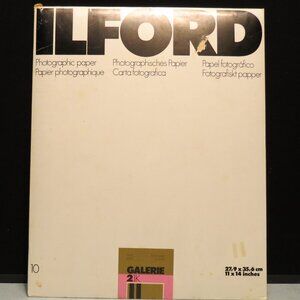 ILFORD photographic paper 11x14, 3 full sheets plus partial sheets Glossy